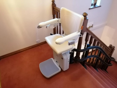 Reconditioned stair lift installed in a Utah home