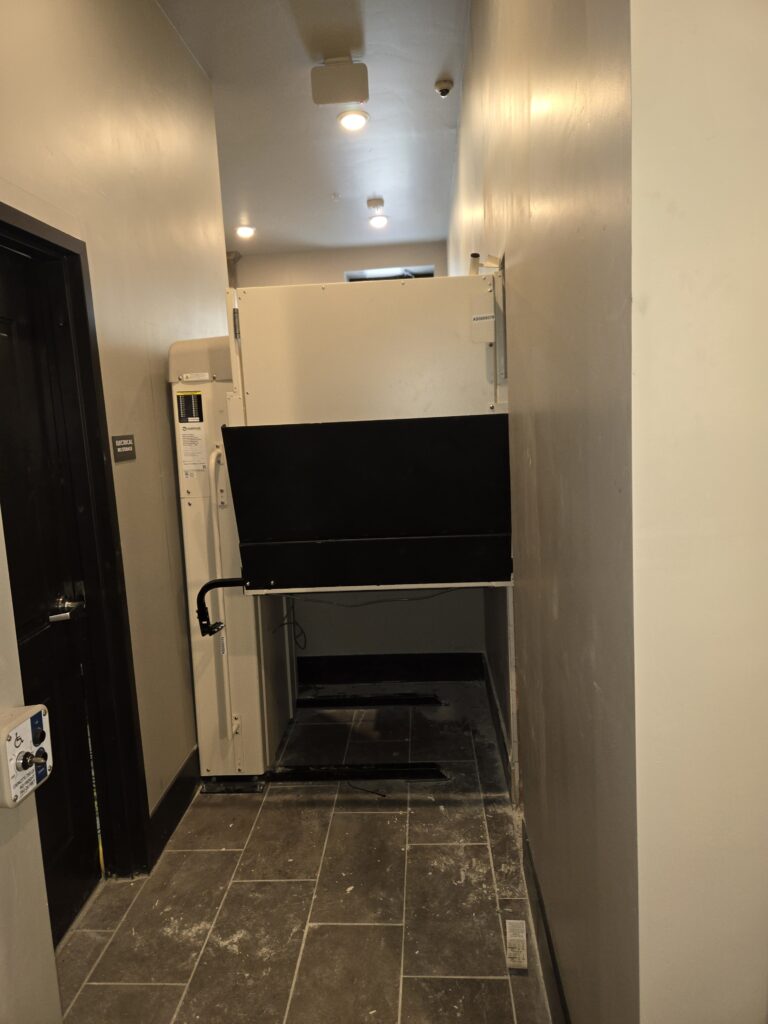 Vertical platform lift (VPL) installed indoors by Olympus Stair Lifts